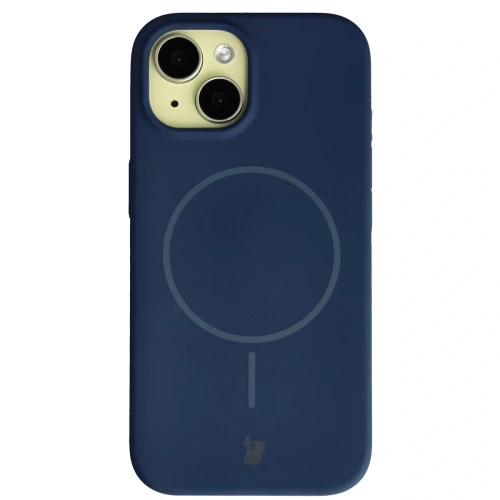 Silikonowe etui z pierścieniem magnetycznym Bizon Soft Case Magnetic do iPhone 15, granatowe