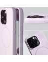 Silikonowe etui z pierścieniem magnetycznym Bizon Soft Case Magnetic do Apple iPhone 15 Pro jasnofioletowe