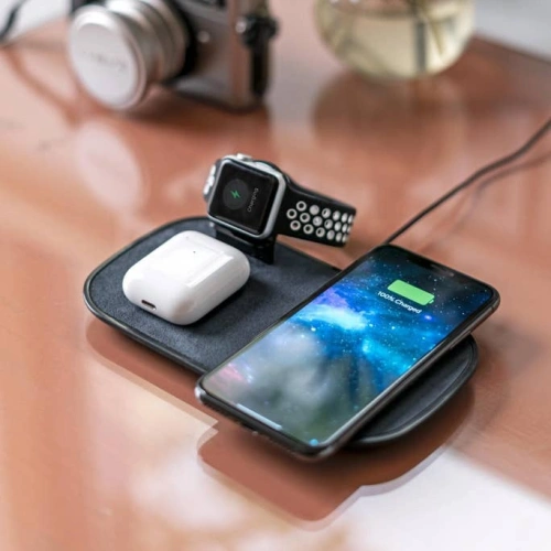 Kup Încărcător wireless pentru Apple Watch, AirPods, iPhone Mophie 3-in-1 Wireless Charging Pad - MPH014 - {ean13} - Sklep Home Screen