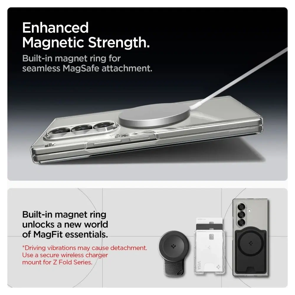 Etui Spigen Airskin Mag MagSafe do Samsung Galaxy Z Fold 7 Crystal Clear/white