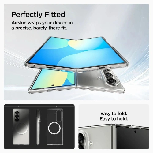 Etui Spigen Airskin Mag MagSafe do Samsung Galaxy Z Fold 7 Crystal Clear/white