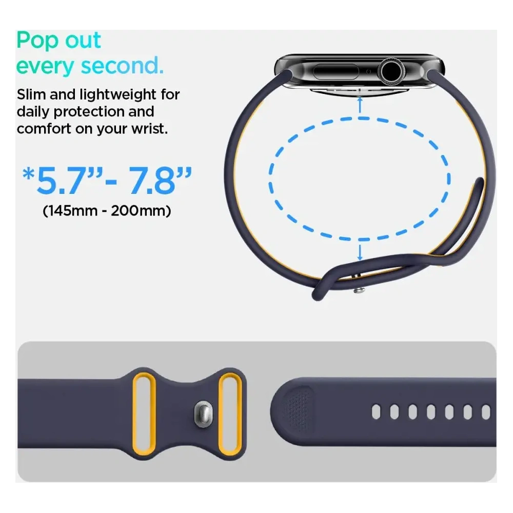 Pasek Spigen Nano Pop do Apple Watch 6 / 7 / 8 / 9 / 10 / SE / Ultra 1 / 2 44/45/46/4mm Blueberry Navy