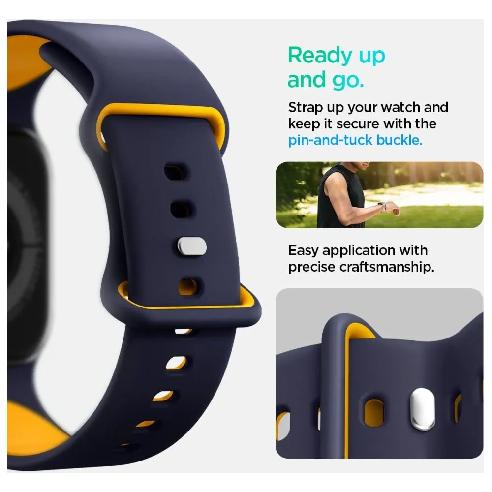 Pasek Spigen Nano Pop do Apple Watch 6 / 7 / 8 / 9 / 10 / SE / Ultra 1 / 2 44/45/46/4mm Blueberry Navy