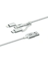 Kabel Mophie 3w1 USB-C, microUSB a lightning - USB-A 1m (bílý)