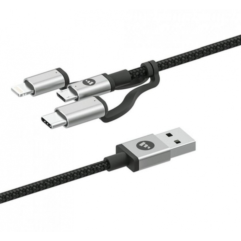 Buy Mophie 3w1 Cable USB-C, microUSB oraz lightning - USB-A 1m (black) - 848467093773 - MPH025BLK - Homescreen.pl