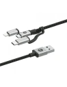 Kabel Mophie 3w1 USB-C, microUSB a lightning - USB-A 1m (černý)