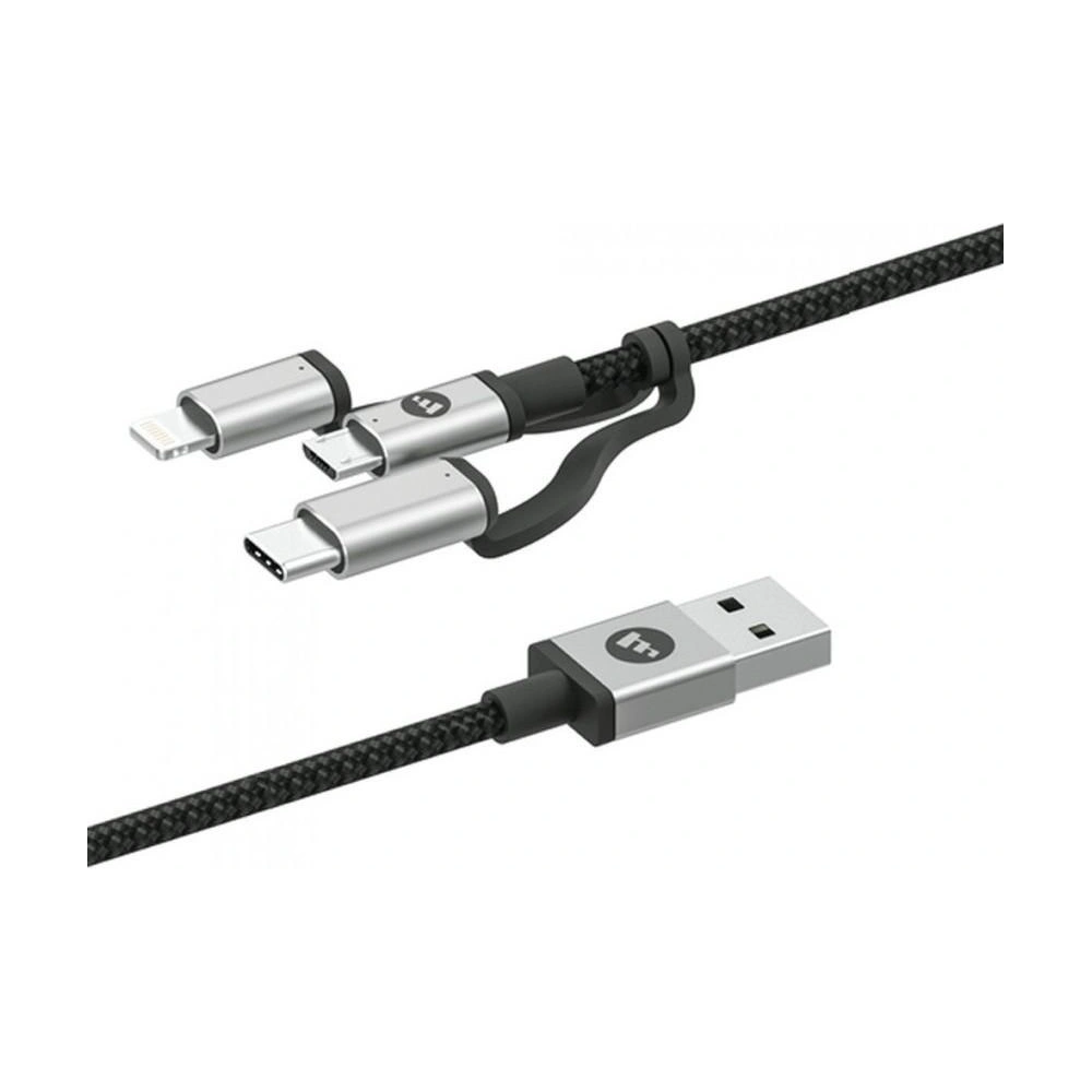 Kabel Mophie 3w1 USB-C, microUSB oraz lightning - USB-A 1m (czarny)