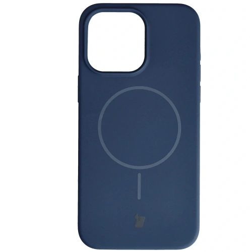 Silikonowe etui z pierścieniem magnetycznym Bizon Soft Case Magnetic do Apple iPhone 14 Pro Max granatowe