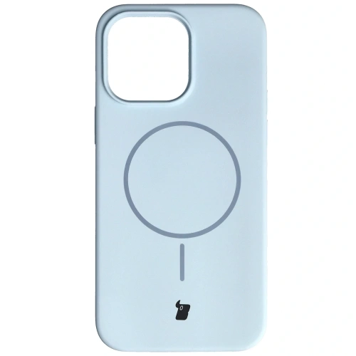 Silikonowe etui z pierścieniem magnetycznym Bizon Soft Case Magnetic do Apple iPhone 14 Pro Max błękitne