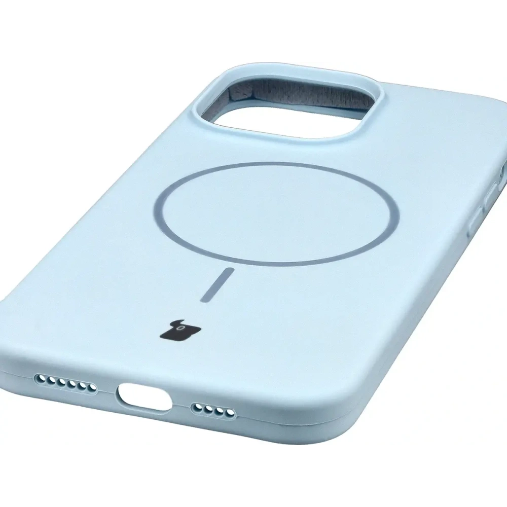 Silikonowe etui z pierścieniem magnetycznym Bizon Soft Case Magnetic do Apple iPhone 14 Pro Max błękitne