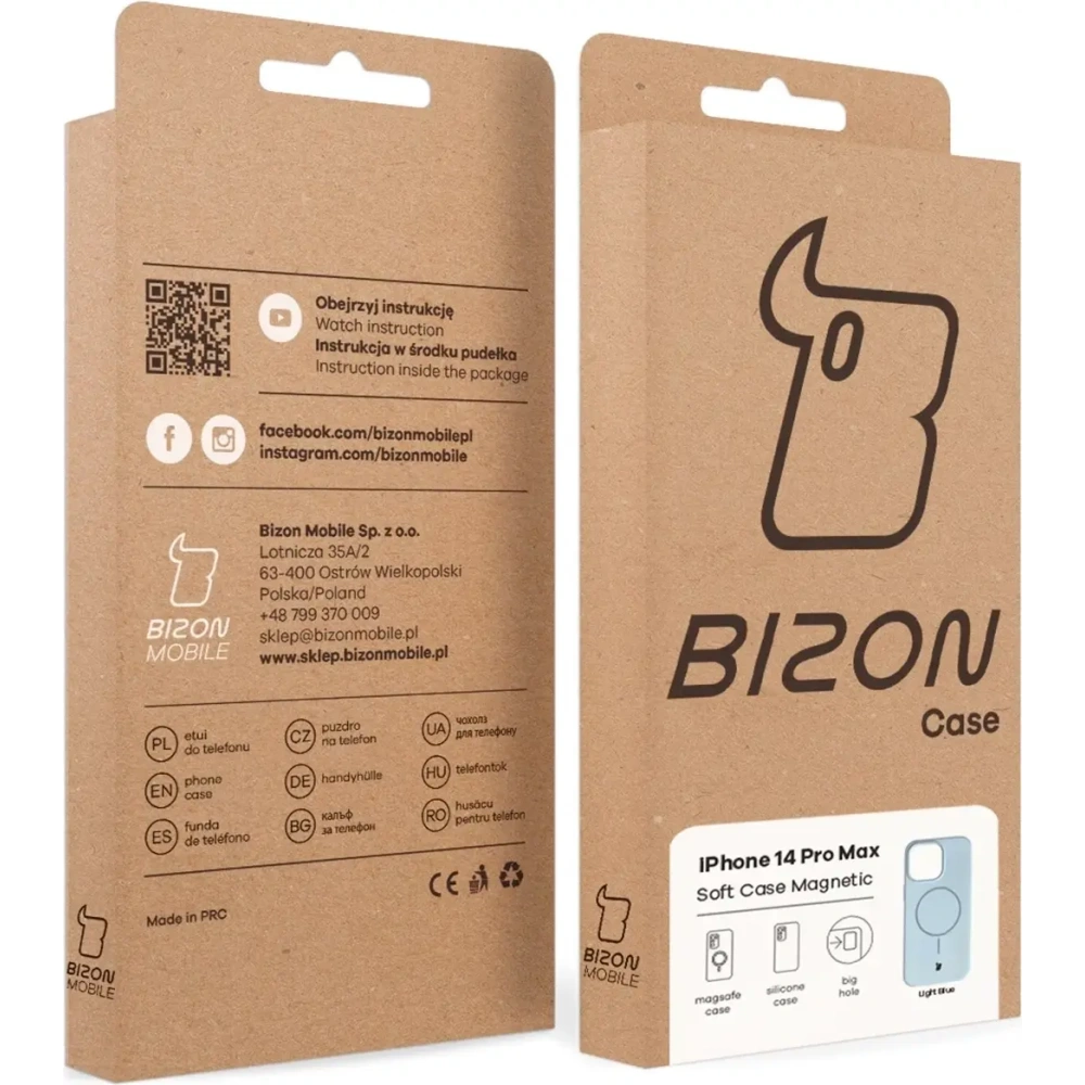 Silikonowe etui z pierścieniem magnetycznym Bizon Soft Case Magnetic do Apple iPhone 14 Pro Max błękitne