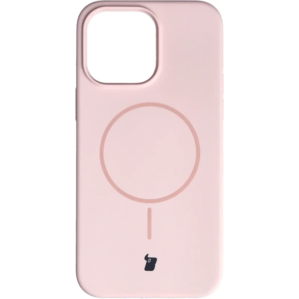 Silikonowe etui z pierścieniem magnetycznym Bizon Soft Case Magnetic do Apple iPhone 14 Pro Max jasnoróżowe