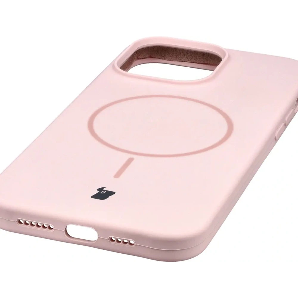 Silikonowe etui z pierścieniem magnetycznym Bizon Soft Case Magnetic do Apple iPhone 14 Pro Max jasnoróżowe