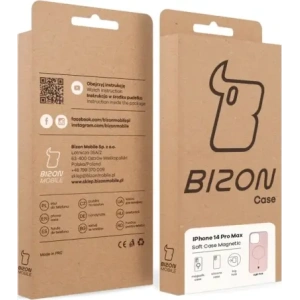 Silikonowe etui z pierścieniem magnetycznym Bizon Soft Case Magnetic do Apple iPhone 14 Pro Max jasnoróżowe