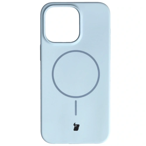 Silikonowe etui z pierścieniem magnetycznym Bizon Soft Case Magnetic do Apple iPhone 15 Pro Max błękitne