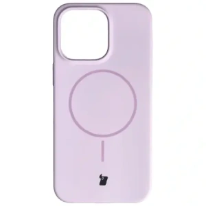 Silikonowe etui z pierścieniem magnetycznym Bizon Soft Case Magnetic do Apple iPhone 15 Pro Max jasnofioletowe