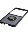 Etui z uchwytem na palec Bizon Case Hybrid Ring do Samsung Galaxy Z Flip7 przydymione z czarną ramką