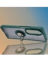 Etui z uchwytem na palec Bizon Case Hybrid Ring do Samsung Galaxy Z Fold7 przydymione z ciemnozieloną ramką