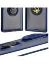 Etui z uchwytem na palec Bizon Case Hybrid Ring do Samsung Galaxy Z Fold7 przydymione z ciemnoniebieską ramką