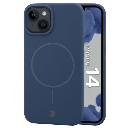 Silikonowe etui z pierścieniem magnetycznym Bizon Soft Case Magnetic do Apple iPhone 14 granatowe