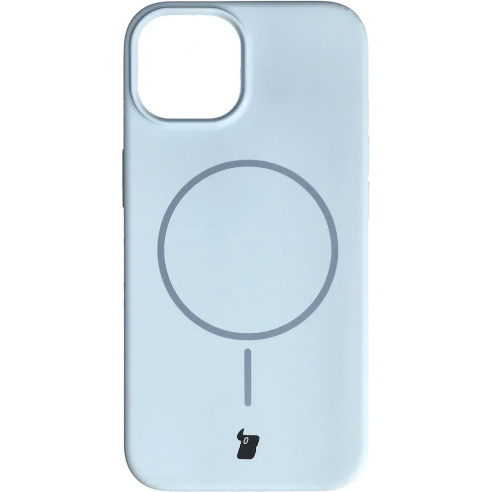 Silikonowe etui z pierścieniem magnetycznym Bizon Soft Case Magnetic do Apple iPhone 14 błękitne