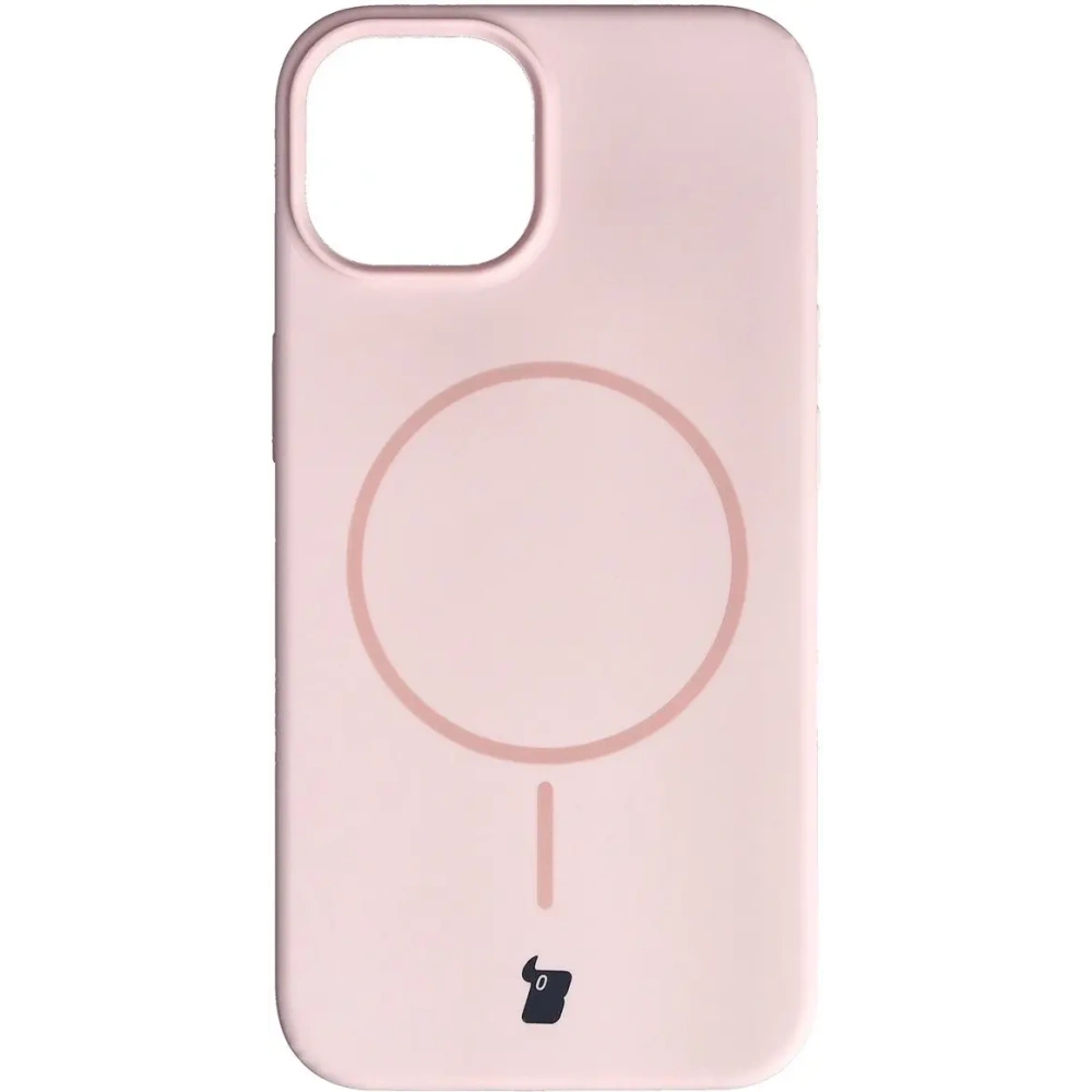 Silikonowe etui z pierścieniem magnetycznym Bizon Soft Case Magnetic do Apple iPhone 14 jasnoróżowe