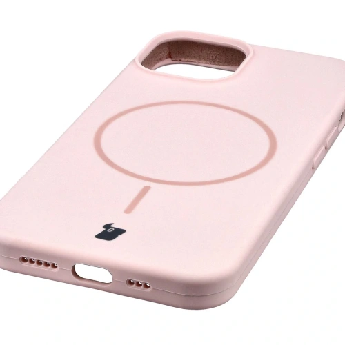 Silikonowe etui z pierścieniem magnetycznym Bizon Soft Case Magnetic do Apple iPhone 14 jasnoróżowe