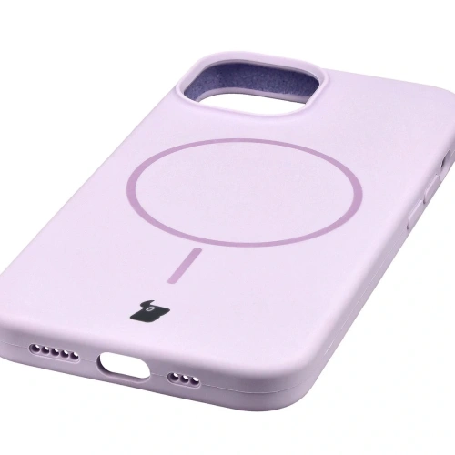 Silikonowe etui z pierścieniem magnetycznym Bizon Soft Case Magnetic do Apple iPhone 14 jasnofioletowe