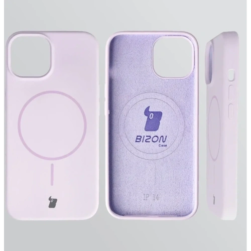 Silikonowe etui z pierścieniem magnetycznym Bizon Soft Case Magnetic do Apple iPhone 14 jasnofioletowe