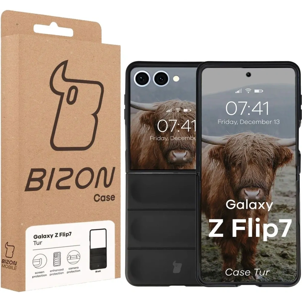 Pancerne etui Bizon Case Tur do Samsung Galaxy Z Flip7 czarne