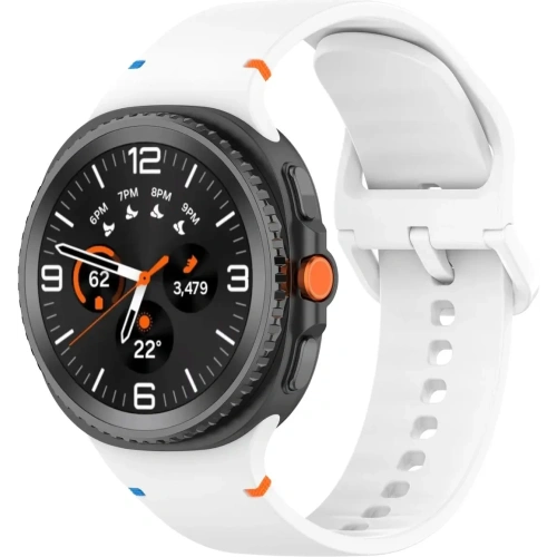 Silikonowy pasek Bizon Strap Watch Silicone G do Samsung Galaxy Watch 8 / 8 Classic biały