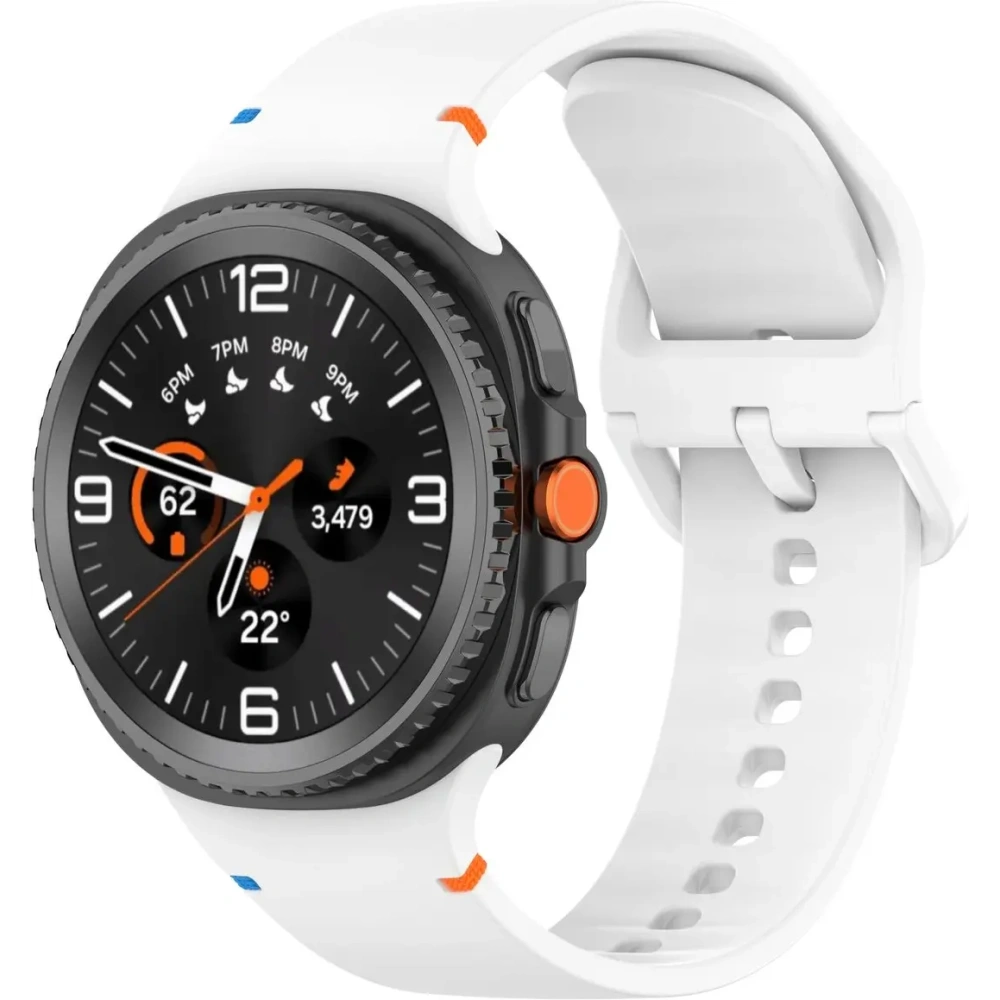 Silikonowy pasek Bizon Strap Watch Silicone G do Samsung Galaxy Watch 8 / 8 Classic biały
