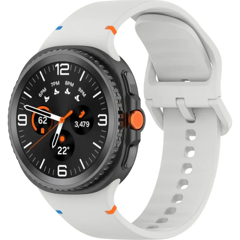 Silikonowy pasek Bizon Strap Watch Silicone G do Samsung Galaxy Watch 8 / 8 Classic jasnoszary