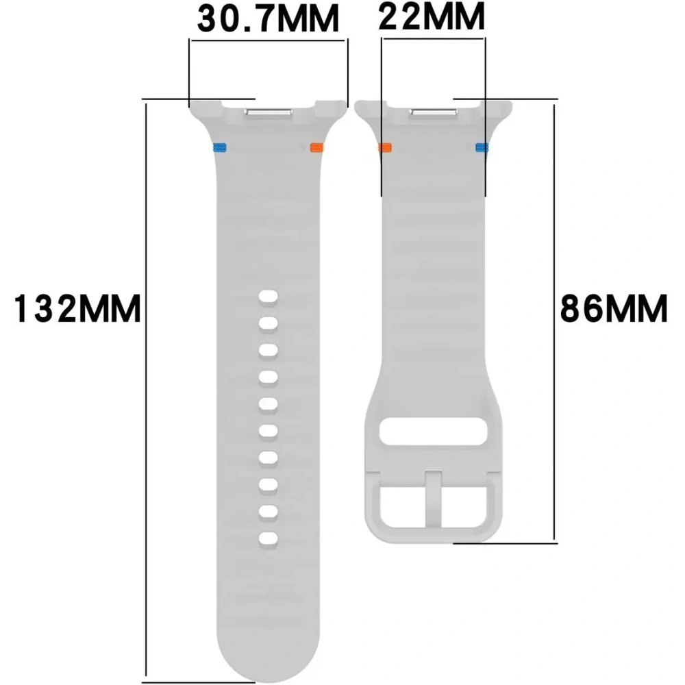 Silikonowy pasek Bizon Strap Watch Silicone G do Samsung Galaxy Watch 8 / 8 Classic jasnoszary