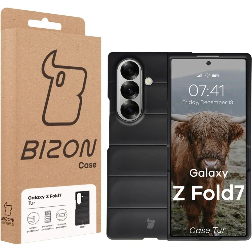 Pancerne etui Bizon Case Tur do Samsung Galaxy Z Fold7 czarne