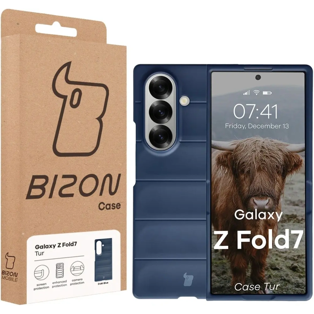 Pancerne etui Bizon Case Tur do Samsung Galaxy Z Fold7 granatowe