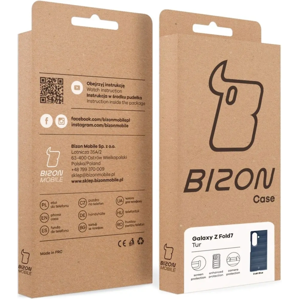 Pancerne etui Bizon Case Tur do Samsung Galaxy Z Fold7 granatowe
