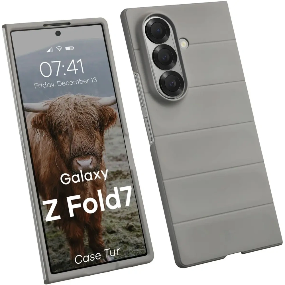 Pancerne etui Bizon Case Tur do Samsung Galaxy Z Fold7 jasnoszare