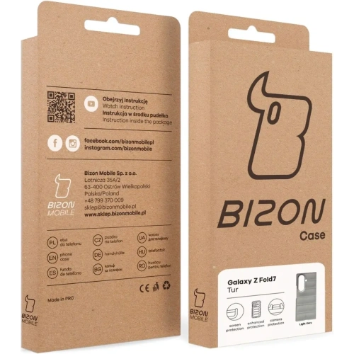 Pancerne etui Bizon Case Tur do Samsung Galaxy Z Fold7 jasnoszare