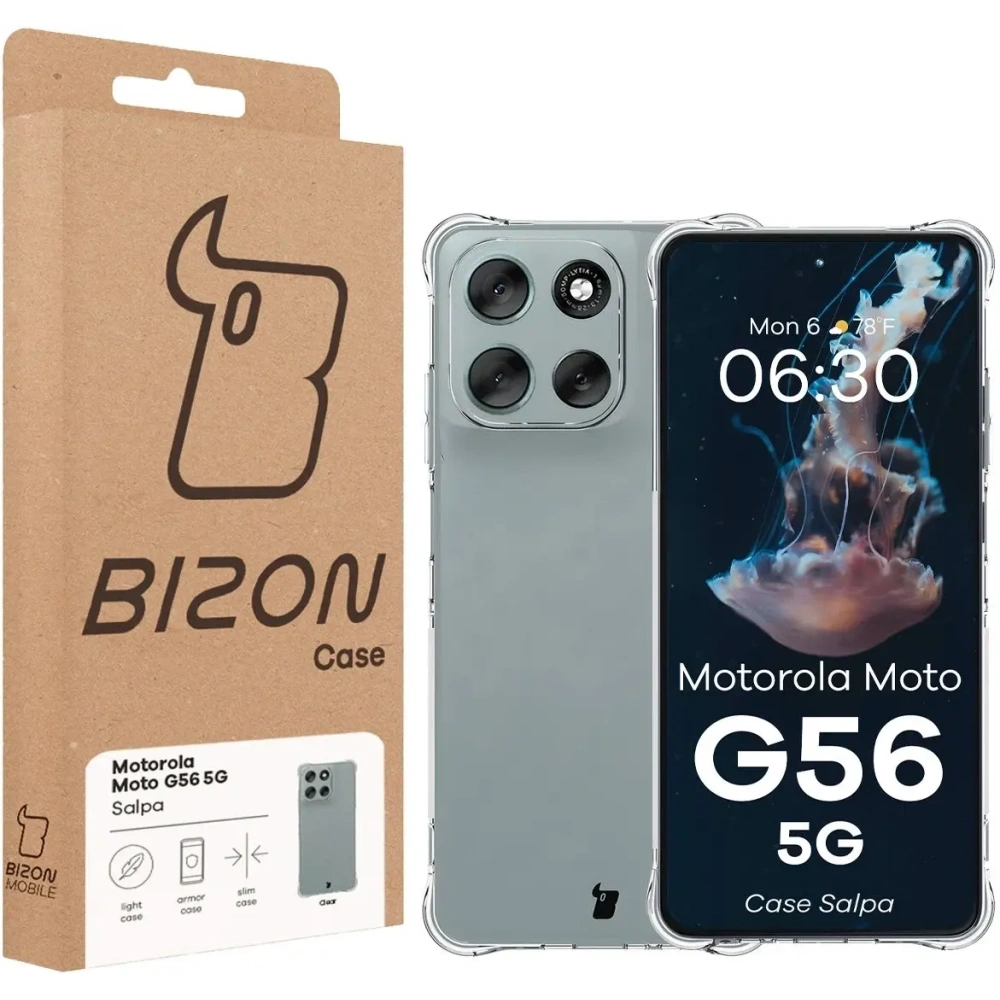 Elastyczne etui Bizon Case Salpa do Motorola Moto G56 5G przezroczyste