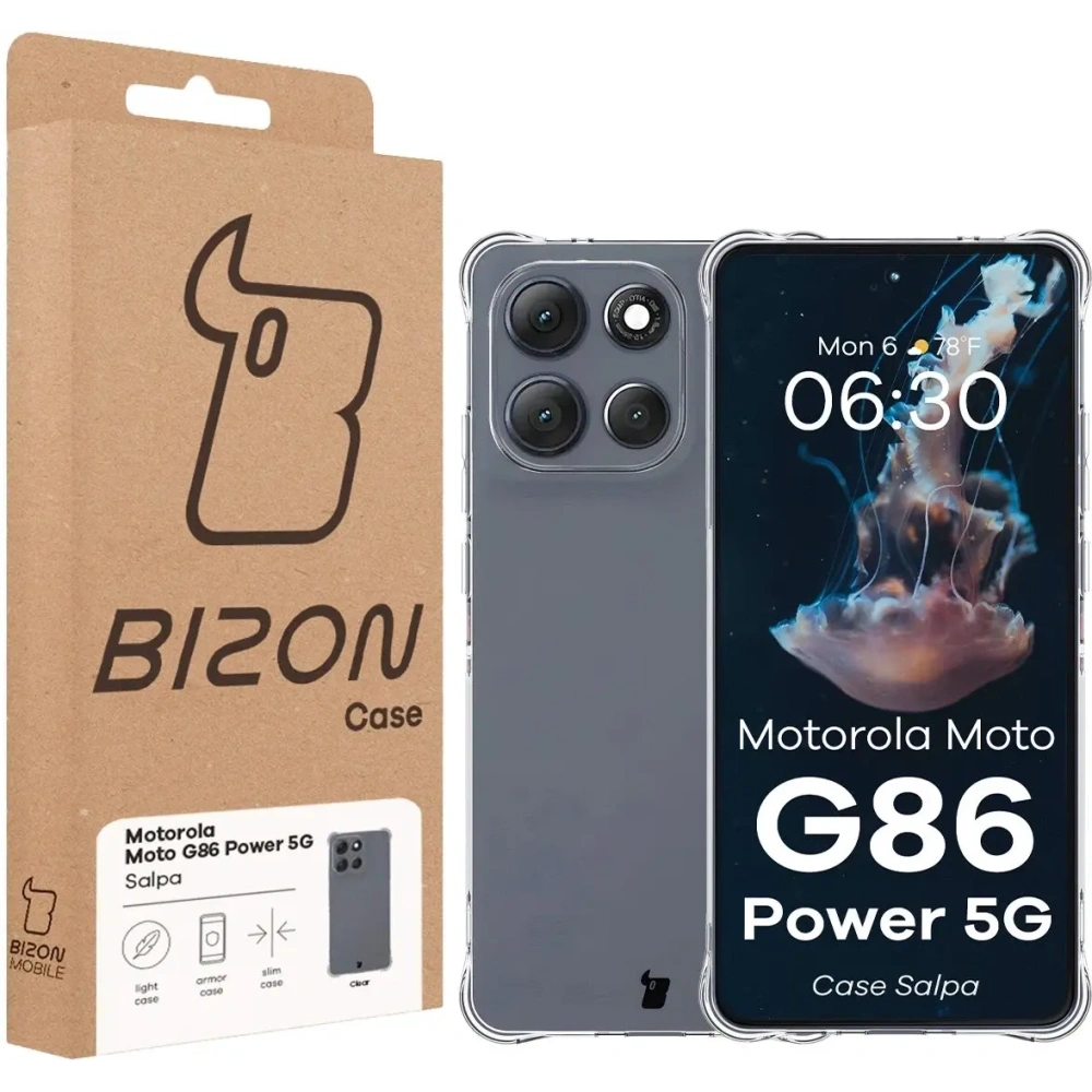 Elastyczne etui Bizon Case Salpa do Motorola Moto G86 Power 5G przezroczyste