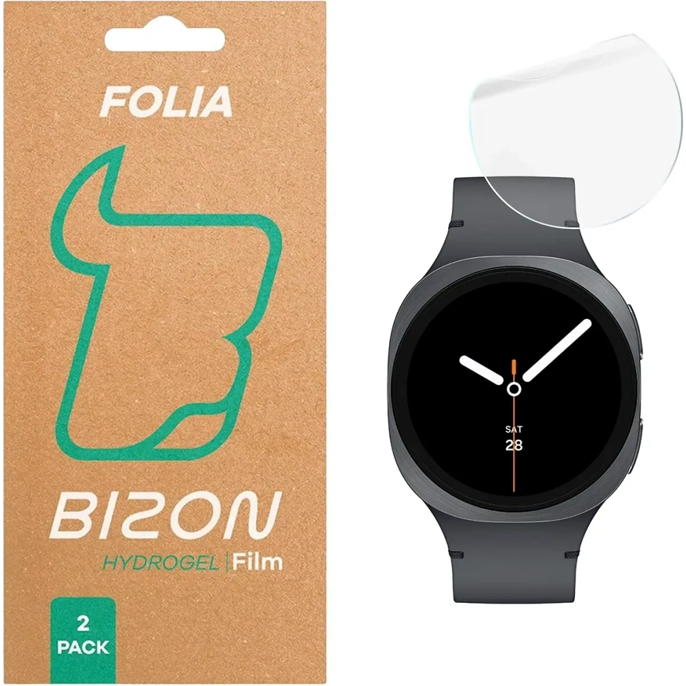 Folia hydrożelowa na ekran Bizon Glass Watch Hydrogel do Samsung Galaxy Watch 8 40 mm [2 PACK]