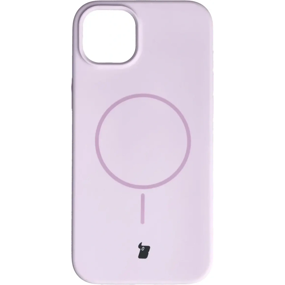Silikonowe etui z pierścieniem magnetycznym Bizon Soft Case Magnetic do Apple iPhone 15 Plus jasnofioletowe
