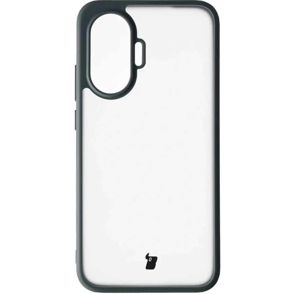 Etui Bizon Case Angelo do Xiaomi POCO F7 półprzezroczyste z szarą ramką