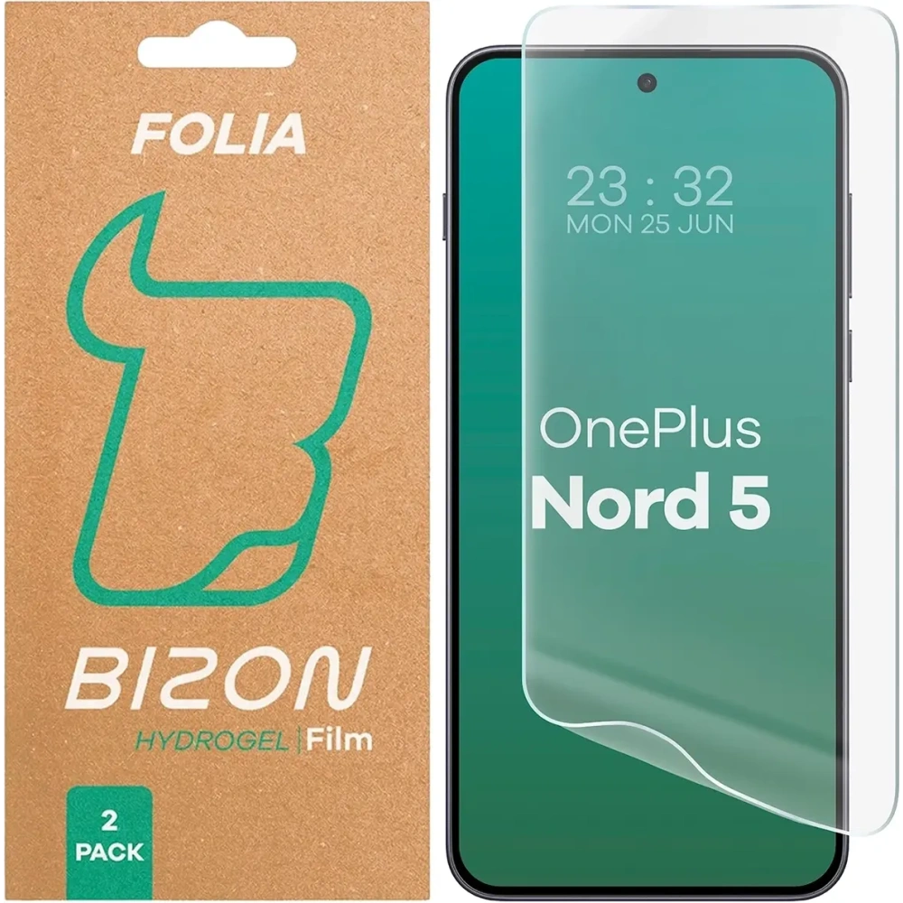 Folia hydrożelowa na ekran Bizon Glass Hydrogel Front do OnePlus Nord 5 [2 PACK]