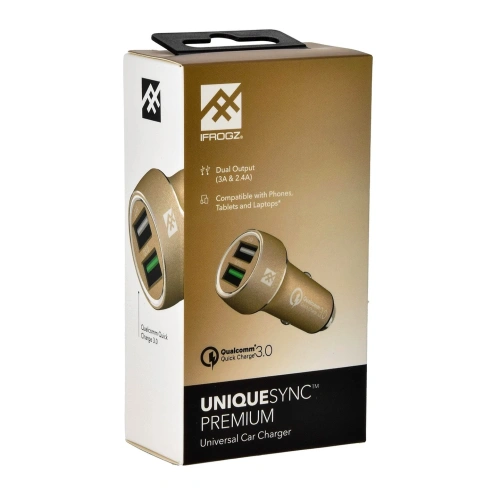 Kup iFrogz Autoladegerät Unique Sync 2x USB 2.4A & 3.0A (gold) - IFG026GLD - {ean13} - Sklep Home Screen