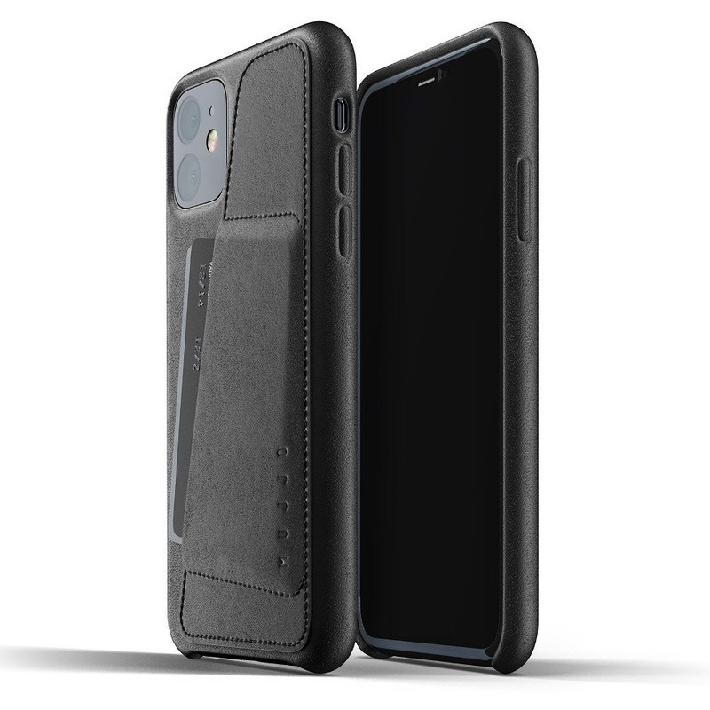 Buy Mujjo Full Leather Wallet Case Apple iPhone 11 (black) - 8718546172250 - MUJ005BLK - Homescreen.pl
