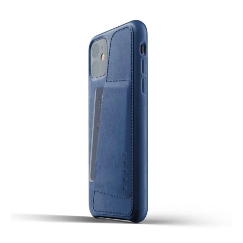 Kup Etui Mujjo Full Leather Wallet Case Apple iPhone 11 (modré) - MUJ006BLU - {ean13} - Sklep Home Screen