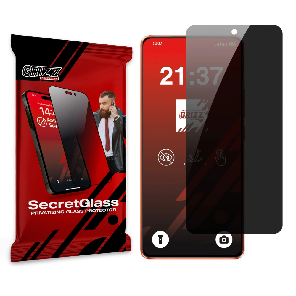 Matowe szkło prywatyzujące GrizzGlass SecretGlass do Vivo iQOO Z10 Turbo Pro