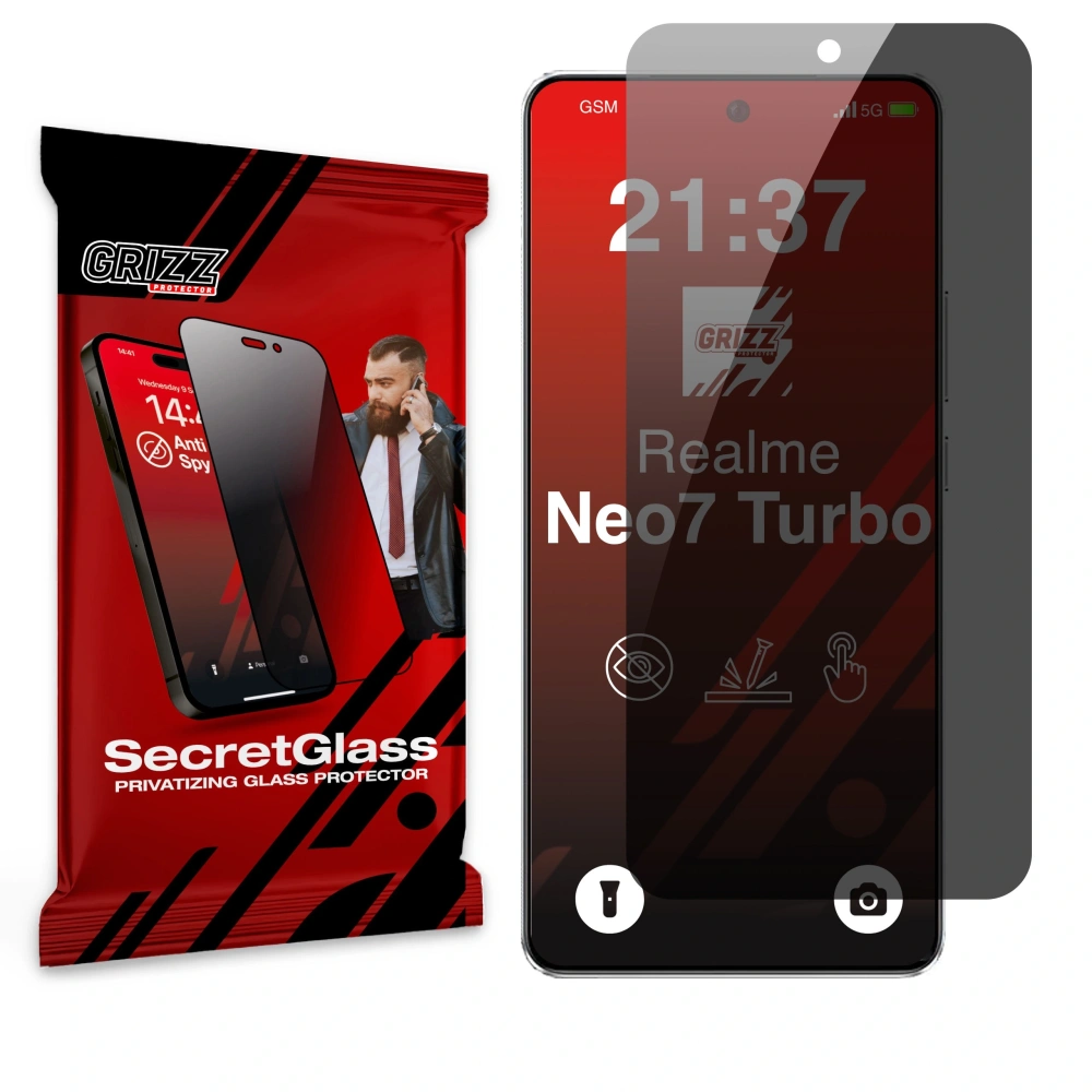 Matowe szkło prywatyzujące GrizzGlass SecretGlass do Realme Neo7 Turbo